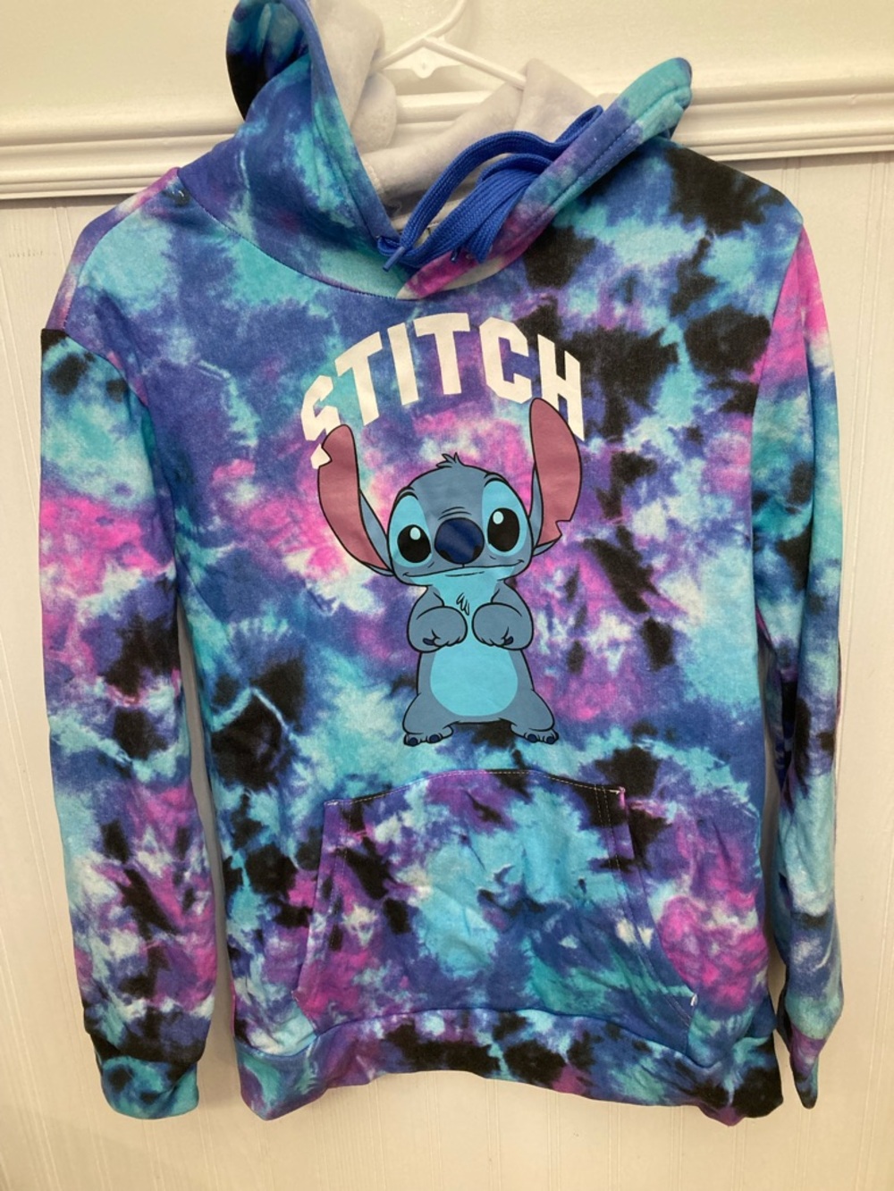 New Disney Tie-Dye Stitch Pullover Hoodie
